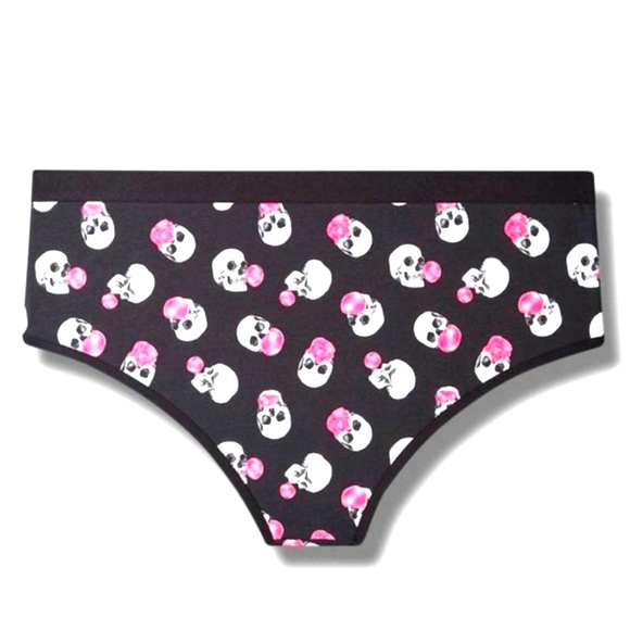 ❤️NWT VINTAGE TORRID BUBBLEGUM SKULL PRINT CHEEKY HIPSTER PANTY - HALLOWEEN 2X - Picture 5 of 8